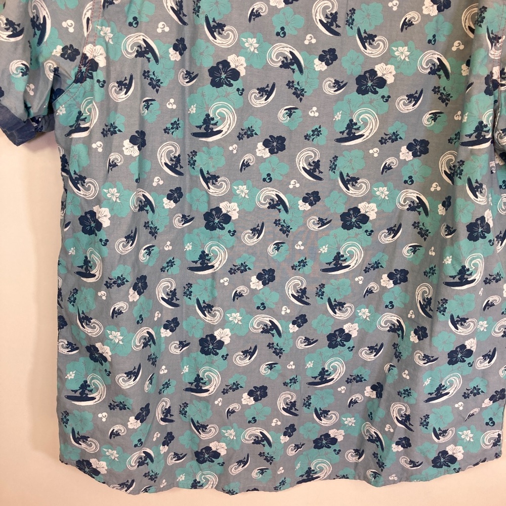 Mickey Mouse Surf Mens Disney Snap Short Sleeve Collared Shirt Sz XL - Picture 13 of 16